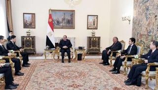 الرئيس السيسي خلال لقائه بوزير الخارجية الصيني