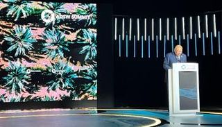 وزير الخارجية المصري سامح شكري خلال كلمته في أسبوع أبوظبي للاستدامة