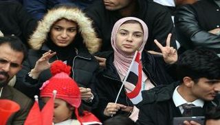 جماهير العراق في مباراة قطر