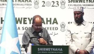  الرئيس حسن شيخ محمود يتحدث بمؤتمر علماء الصومال