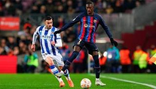 عثمان ديمبلي في مباراة برشلونة وريال سوسيداد
