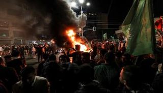 احتفالات في فلسطين بعد هجوم القدس - فرانس برس