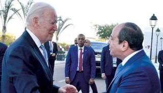 جانب من لقاء سابق بين الرئيسين المصري عبدالفتاح السيسي والأمريكي بايدن