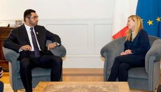 الدكتور سلطان بن أحمد الجابر وجورجيا ميلوني- وام
