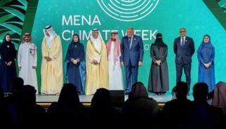 الدكتور سلطان الجابر ووزير الطاقة الأمير عبد العزيز في افتتاح أسبوع المناخ