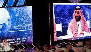 لي العهد السعودي في جلسة سابقة من جلسات دافوس الصحراء - أرشيفية