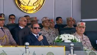 السيسي خلال حضور إجراءات تفتيش حرب للجيش الثالث