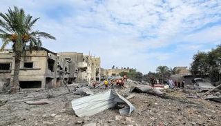 منازل مدمرة في شمال غزة جراء القصف الإسرائيلي 