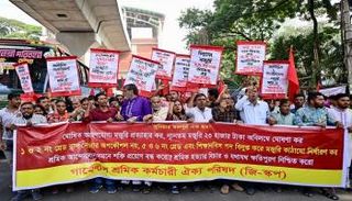 مظاهرات عمال النسيج في بنغلادش 