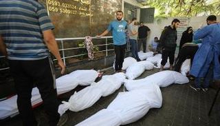 جثث لقتلى فلسطينيين بمستشفى الشفاء - أرشيفية