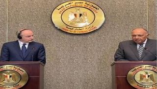 جانب من المؤتمر الصحفي المشترك بين وزيري خارجية مصر وأيرلندا