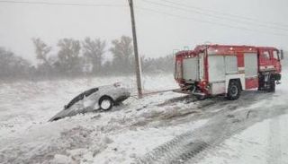 آثار العاصفة الثلجية في أوكرانيا