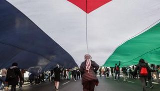 مظاهرة مؤيدة لفلسطين في نيويورك