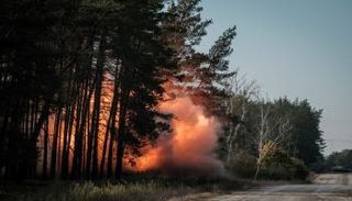 اشتعال النار في أشجار جراء قصف روسي -  أرشيفية