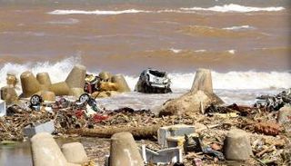 أثار التدمير في درنة الليبية