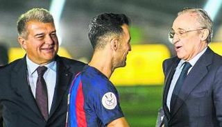 فلورنتينو بيريز وخوان لابورتا رئيسا ريال مدريد وبرشلونة