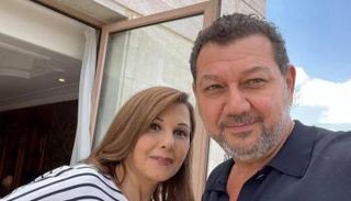 الفنانة ماجدة الرومي وشقيقها عوض الرومي
