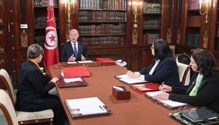 جانب من لقاء الرئيس التونسي سعيد رئيسة الحكومة نجلاء بودن