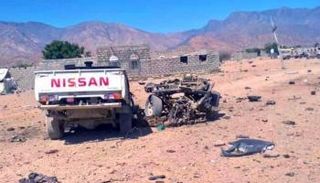 الدورية الأمنية بعد استهدافها في أبين 