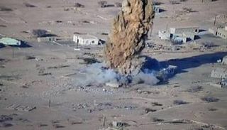 أحد التفجيرات التي نفذتها مليشيات الحوثي في مأرب