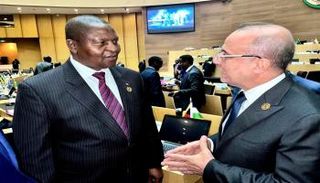 عبدالله اللافي خلال لقاء رئيس أفريقيا الوسطى