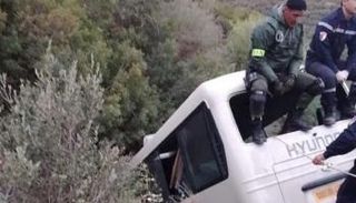 موقع حادث انقلاب الحافلة بالجزائر 