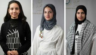 رئيسة برلمان الطفل من الكويت ونائبتيها من المغرب وفلسطين