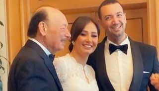 حلا شيحة رفقة والدها و زوجها معز مسعود