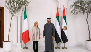 الشيخ محمد بن زايد آل نهيان رئيس دولة الإمارات العربية وميلوني - وام