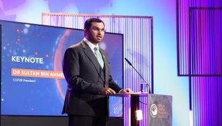 الدكتور سلطان الجابر خلال كلمته في حوار برلين 