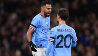 رياض محرز  مع برناردو سيلفا