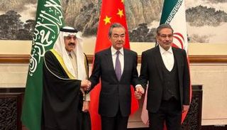 جانب من توقيع الاتفاق السعودي الإيراني في العاصمة بكين