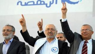 راشد الغنوشي خلال تجمع لإخوان تونس - أرشيفية