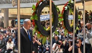 جانب من مراسم إحياء ذكرى الجنود الإسرائيليين بحضور نتنياهو