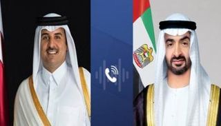 اتصال هاتفي بين الشيخ محمد بن زايد آل نهيان والشيخ تميم بن حمد آل ثاني