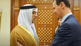 الشيخ منصور بن زايد والرئيس السوري