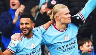 إيرلينغ هالاند ورياض محرز نجما مانشستر سيتي