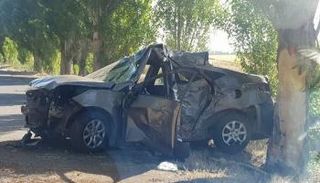 سيارة مدمرة خلال حادث تصادم في لبنان