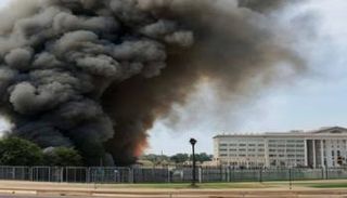 الصورة المتداولة للانفجار المزعوم بالبنتاغون