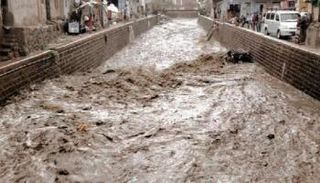شوارع اليمن بعد هطول أمطار غزيرة