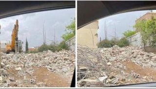 جانب من هدم مليشيات الحوثي لمنزل وكيل الداخلية في صنعاء