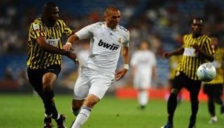 كريم بنزيما في مباراة لريال مدريد ضد الاتحاد