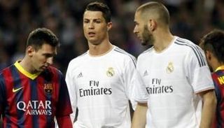 ليونيل ميسي وكريستيانو رونالدو وكريم بنزيما