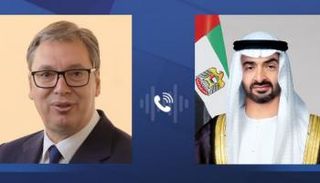 الشيخ محمد بن زايد آل نهيان رئيس دولة الإمارات ونظيره الصربي