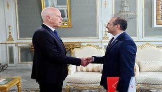 جانب من لقاء قيس سعيد وفاورق بوعسكر