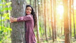 سيدة تعانق الأشجار- أرشيفية