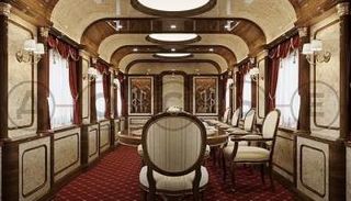 غرفة طعام داخل قطار بوتين