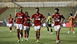 احتفال الأهلي ضد المقاولون العرب في الدوري المصري