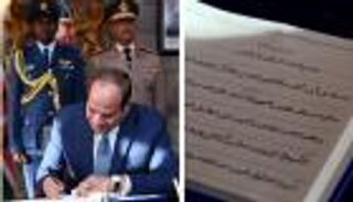 رسالة بخط السيسي تشعل مواقع التواصل