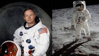 رائد الفضاء الأمريكي على سطح القمر